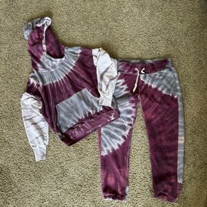 NSF Lounge Set, Lissette Hoodie (M) Sayde Jogger (L) Wilde Magenta Tie Dye